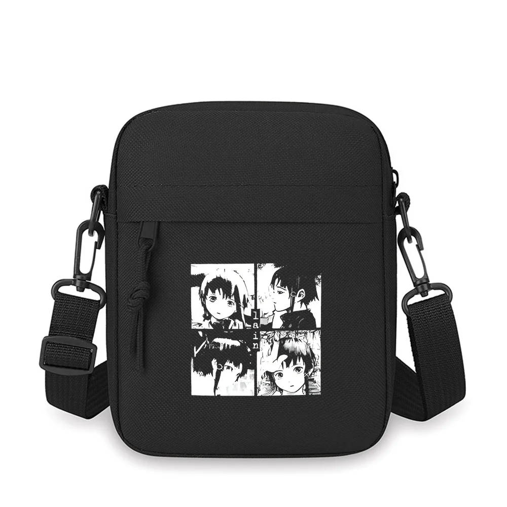 Anime girl faces panels design. Men Crossbody Bag Single Shoulder Women Cartoon Anime Film Printing Design Unisex
