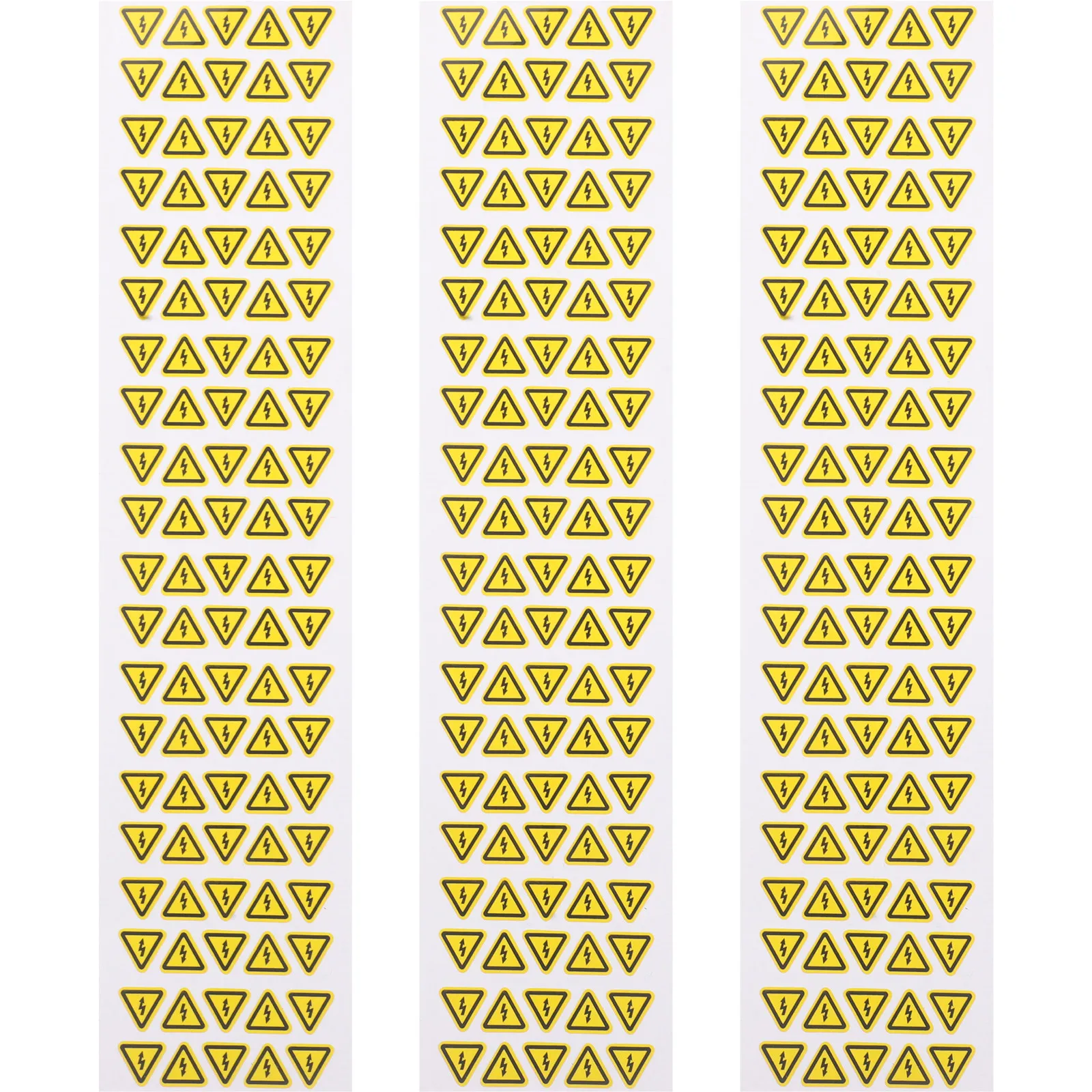 3Sheets Yellow Anti-Electric Shock Sticker Triangle Warning Label Safety Mark Electric Hazard Sign High Voltage Caution Warning