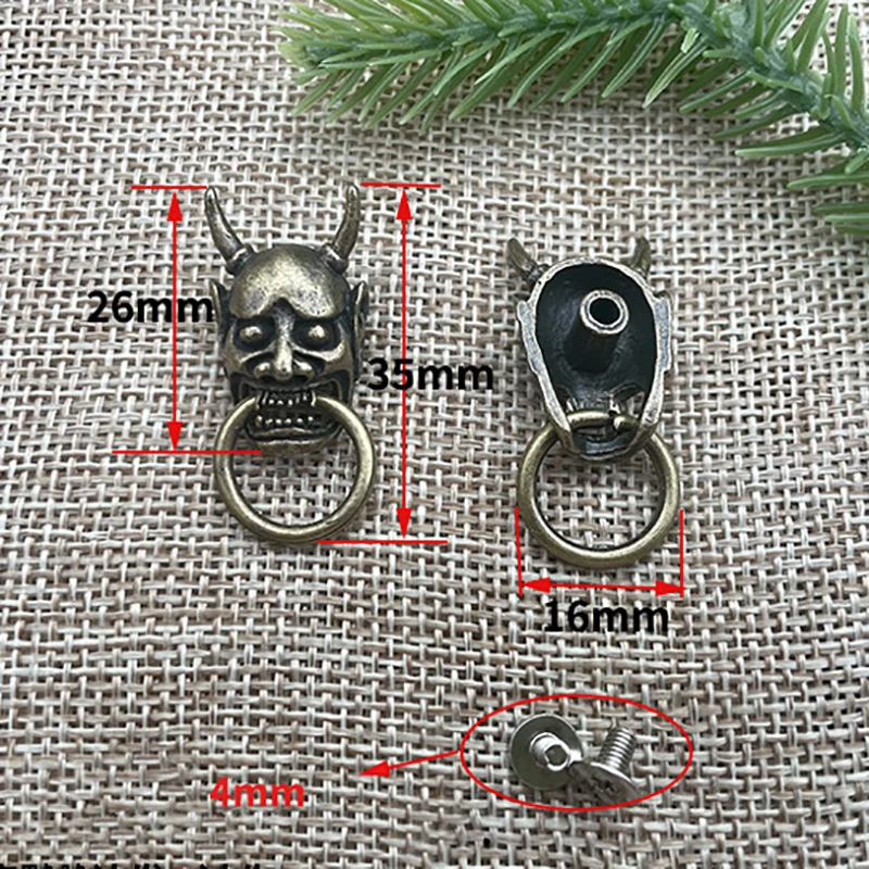 Bronze Halloween Bite Ring Skull Fabric Buckle Leather Purse Decoration Accessories Screw Back Fixed Buttons Concho