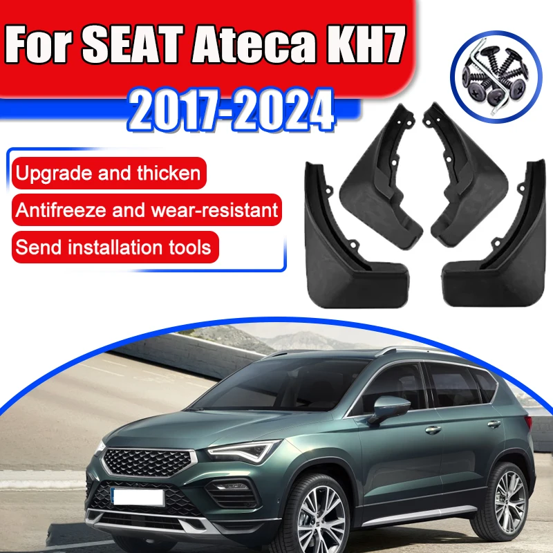

Car Mudguards for SEAT Ateca KH7 Accessories 2017~2024 2023 2022 ABS Front Rear Wheels Fender Mud Flap Guard Splash Flap Mudflap