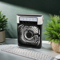 Portable Fan - 3 in 1 Desktop Humidifier Cooler USB Mini Air Conditioner LED Night Light Spray Cooling Fans for Home Office