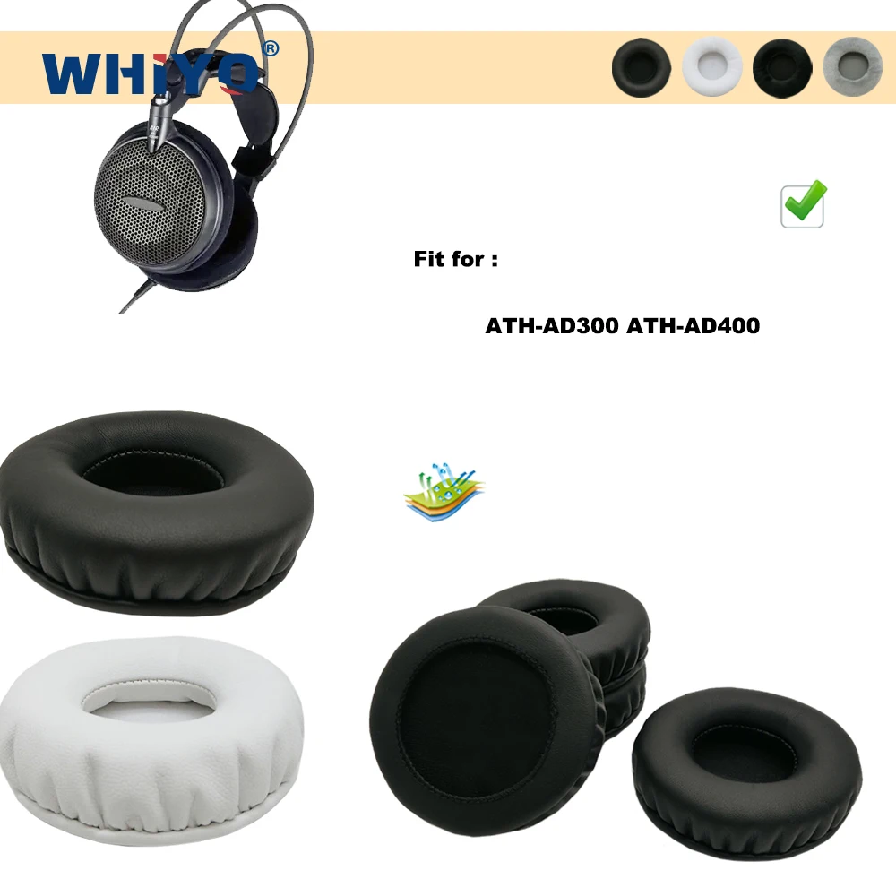 

Whiyo New Upgrade Replacement Ear Pads for ATH-AD300 ATH-AD400 Headset Parts Leather Cushion Velvet Earmuff Sleeve