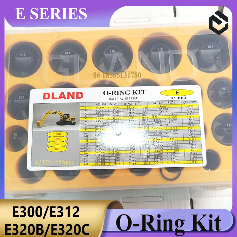 

Комплект уплотнительных колец для Caterpillar E300 E312 E320B E320C Коробка уплотнительных колец 656 шт. для комплекта уплотнений экскаватора
