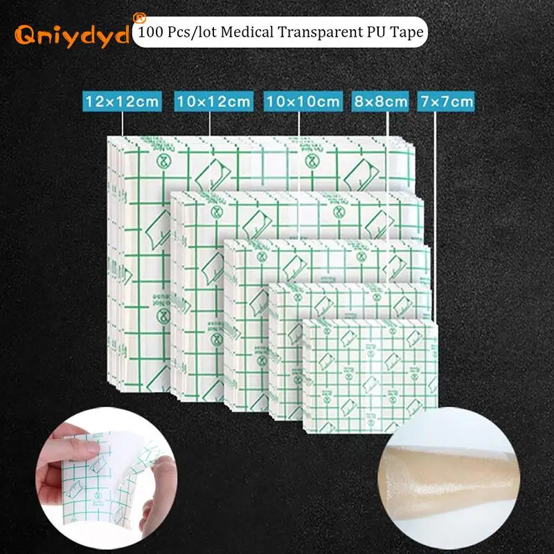 50pcs Waterproof Transparent Adhesive Wound Dressing Fixer Plaster Stretch Fixation Tape