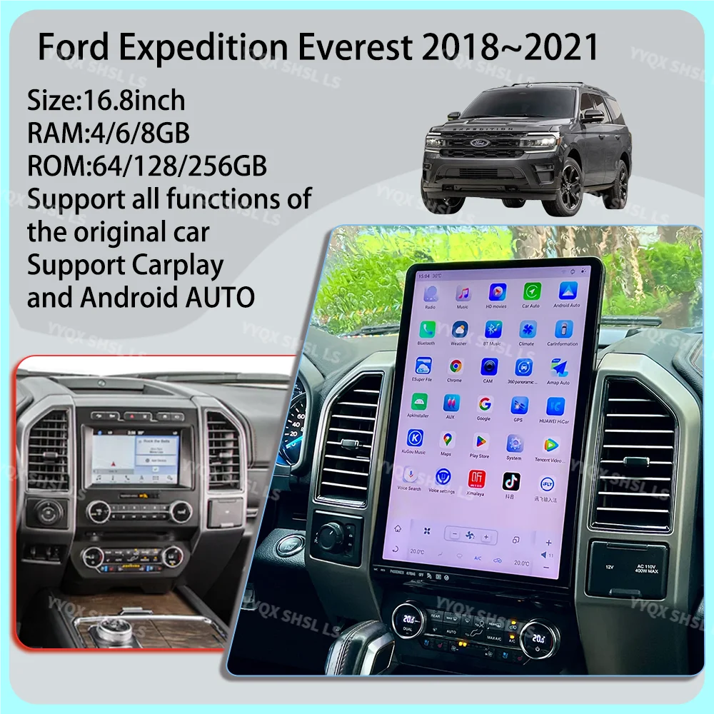 

16.8 Inch Qualcomm For Ford Expedition Everest 2018~2021 Android Carplay Car Radio Automotive Multimedia GPS Navi Head Unit