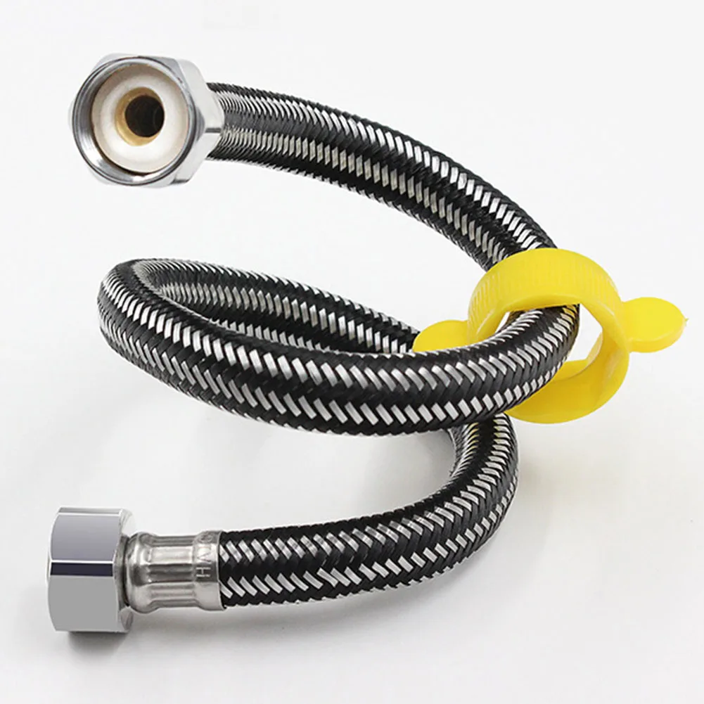1/2" Hose Shower Basin Bathroom Stainless Steel Corrugated Sink Double-Headed Plumbing Water Heater Toilet Pipes