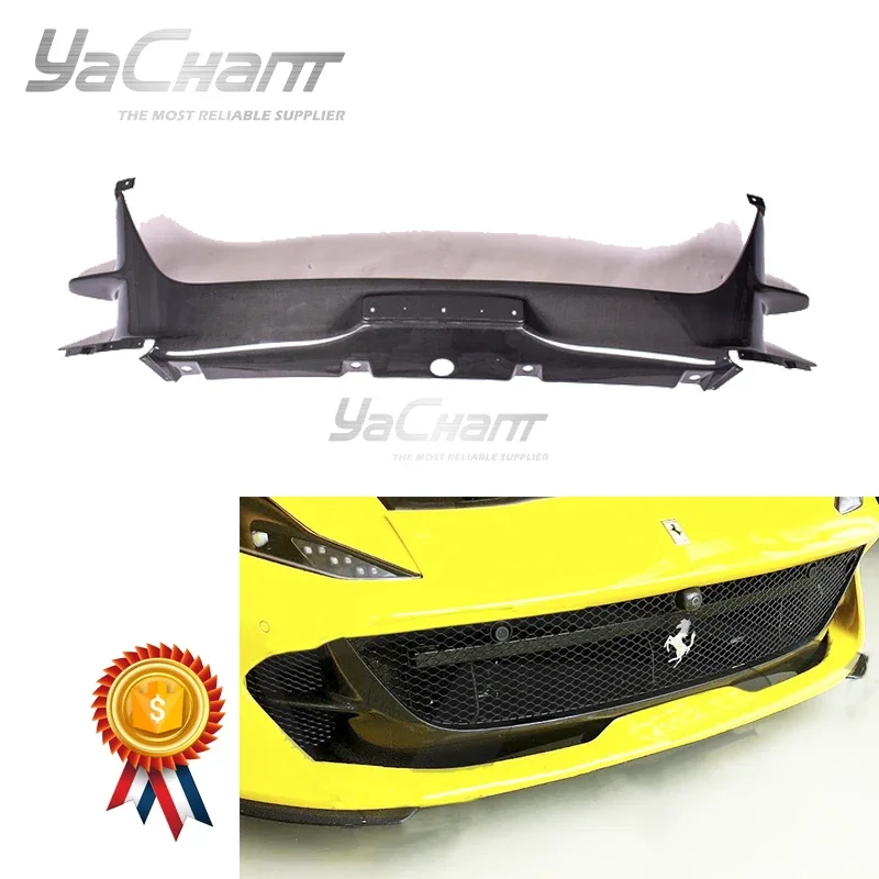 Car-Styling Dry Carbon Fiber OEM Front Bumper Aero Insert Replacement Fit For  2017-2020 Ferrari 812 Superfast Plain Weave