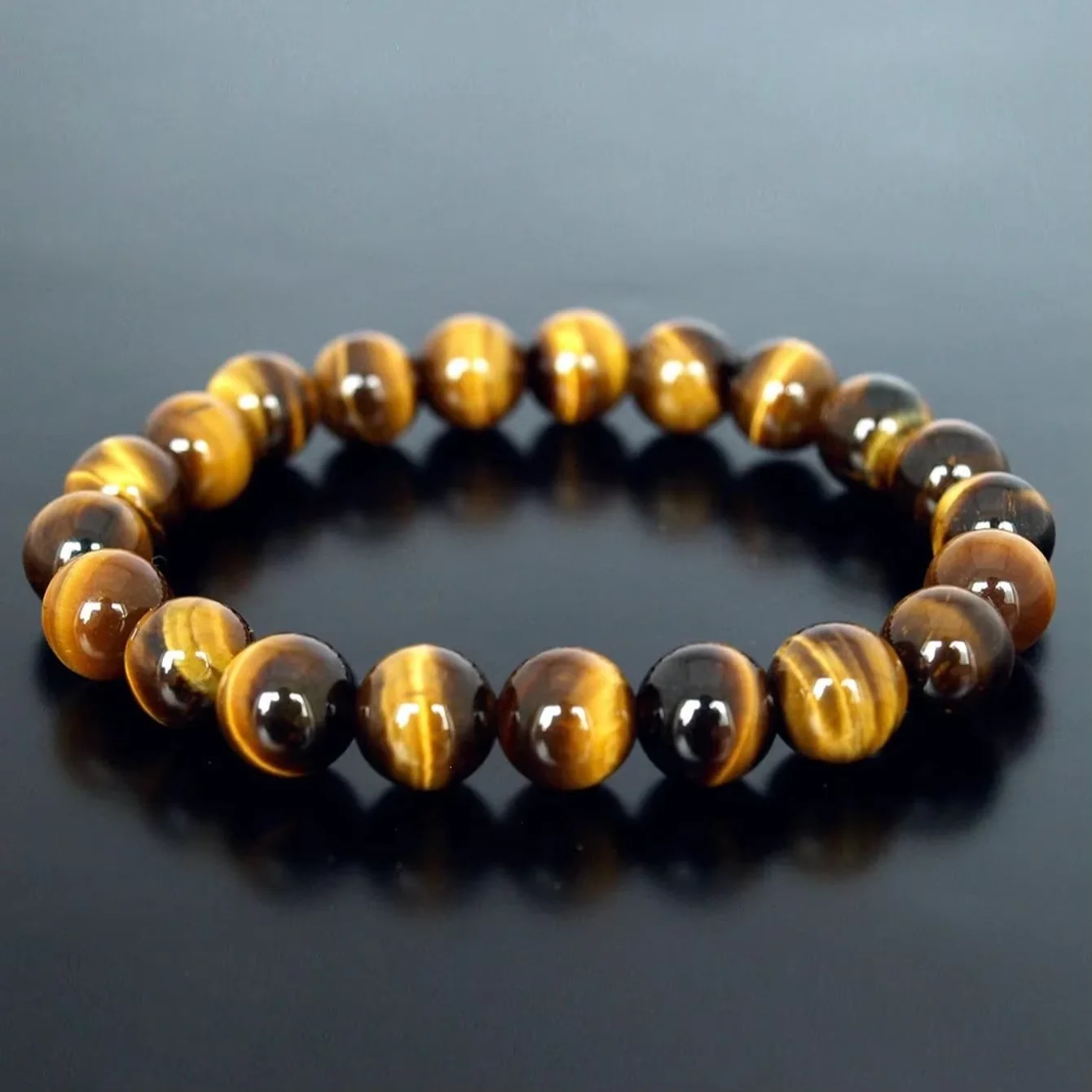 Naturstein Tigerauge Opal Grüner Pfau Perlenarmband Mode-Perlenanhänger Yoga Heilenergie Armband Damen Herren Schmuck
