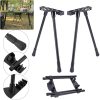 1/2set Folding Tabl Legs DIY Metal Camping Table Legs Adjustable Height Furniture Workbench Feet Accessories for Outdoor Travel