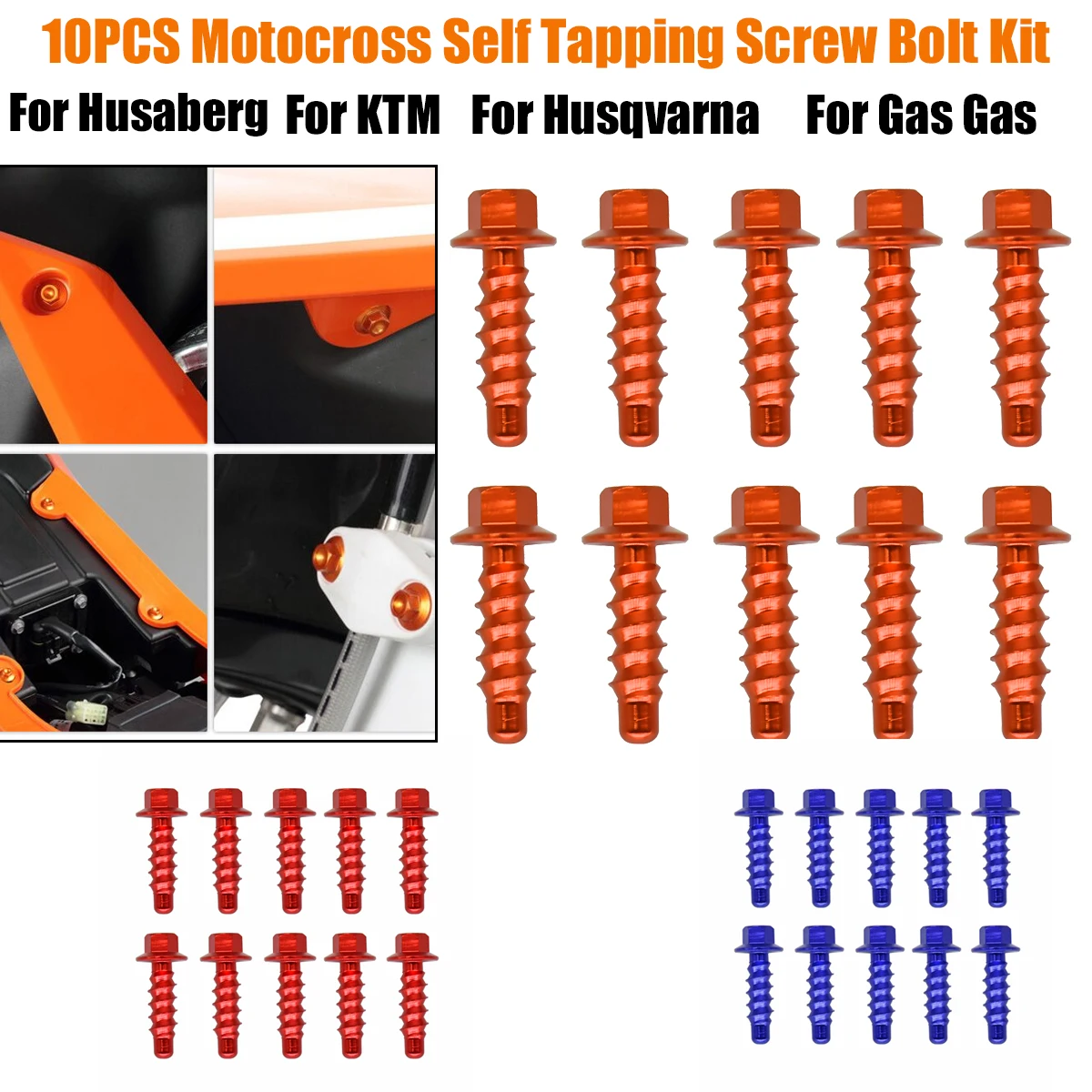 

CNC Aluminum Motorcycle Self Tapping Screw Bolts Kit For KTM EXC XC XCW SX SXF Husqvarna FE TE FC TC FX TX 125 250 300 350 450