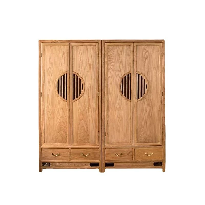 

Old elm wardrobe bedroom simple storage Chinese solid wood large storage finishing