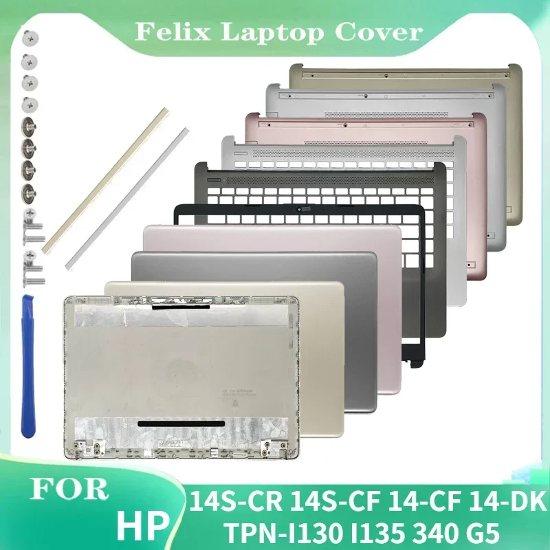 

New For HP 14S-CR 14S-CF 14-CF 14-DK TPN-I130 I135 340 G5 LCD Back Cover Front Bezel Hinges Palmrest Bottom Case