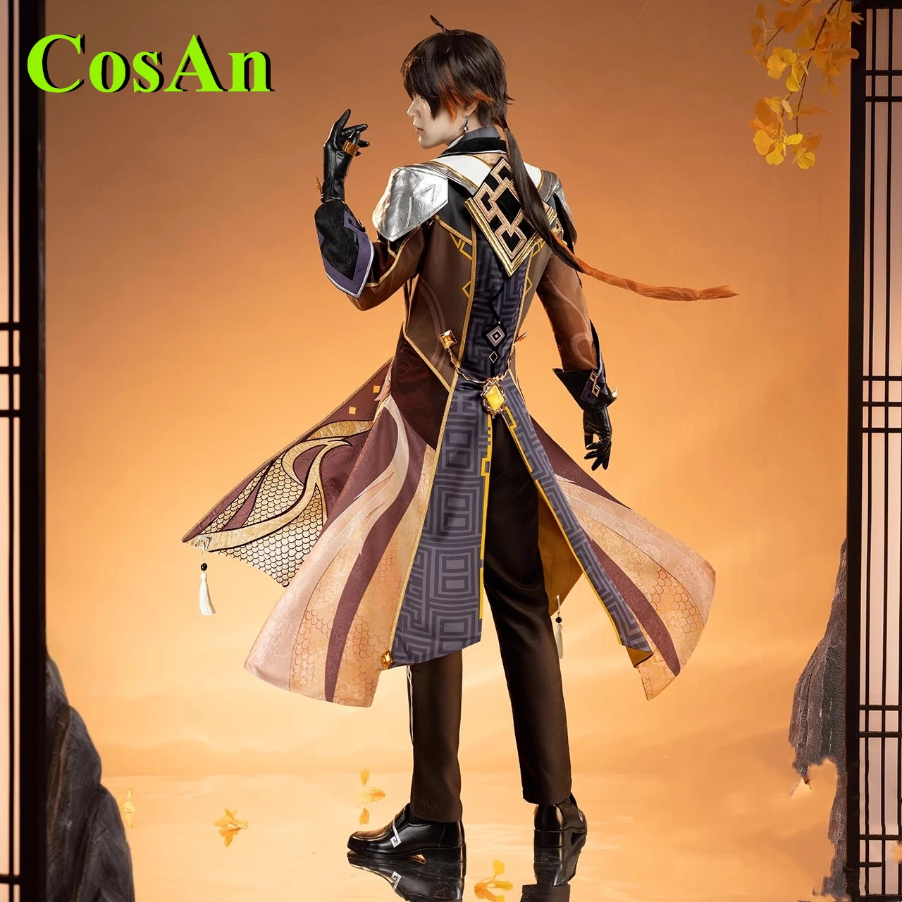 CosAn New Game Genshin Impact Zhongli Cosplay Costume Fashion Uniform Suits Male Halloween Party Role Play Clothing S-XL