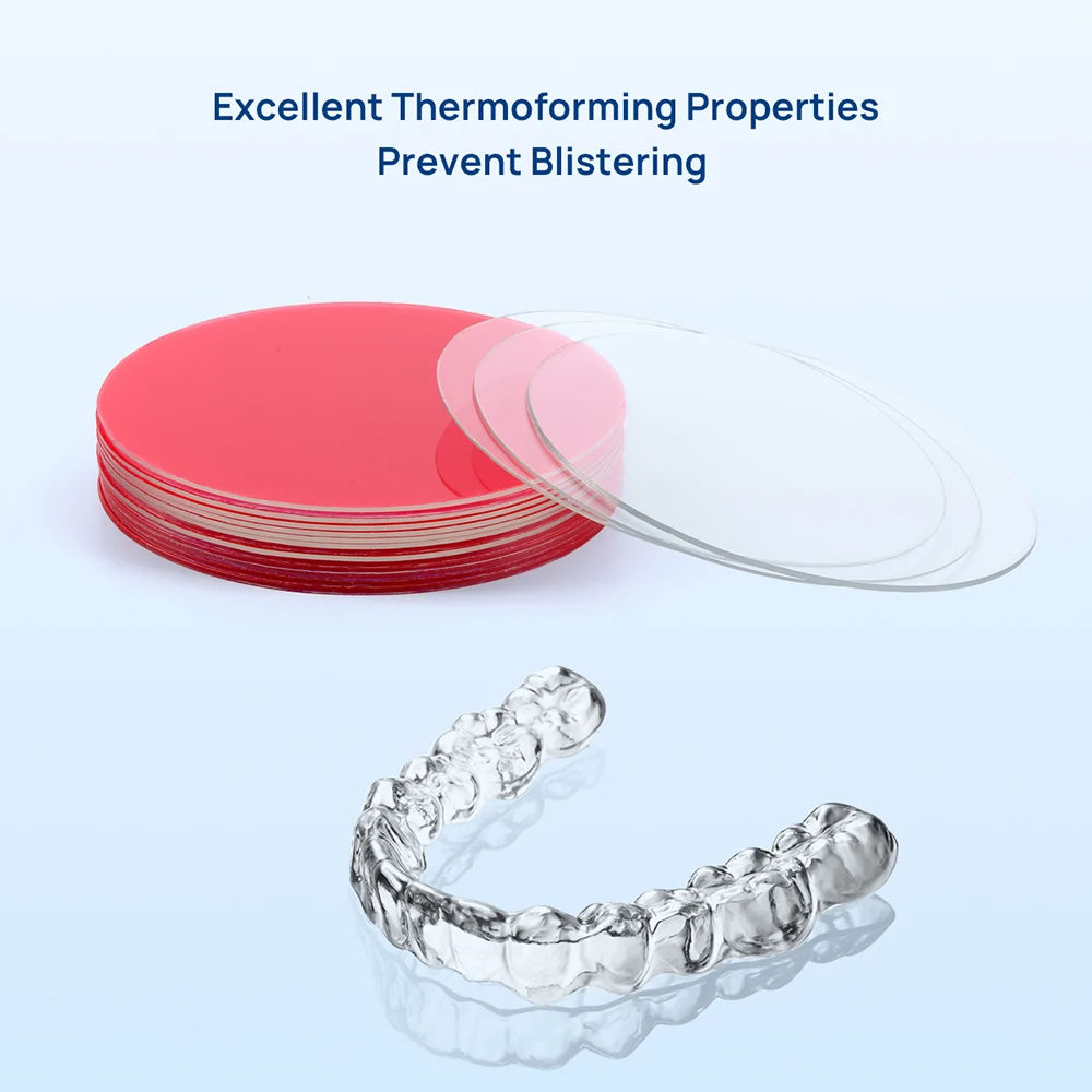 AZDENT Dental Orthodontic Splint Retainer Vacuum Forming Sheet 1.0/1.5/2.0mm Soft/Hard Round Shape Thermoforming Material