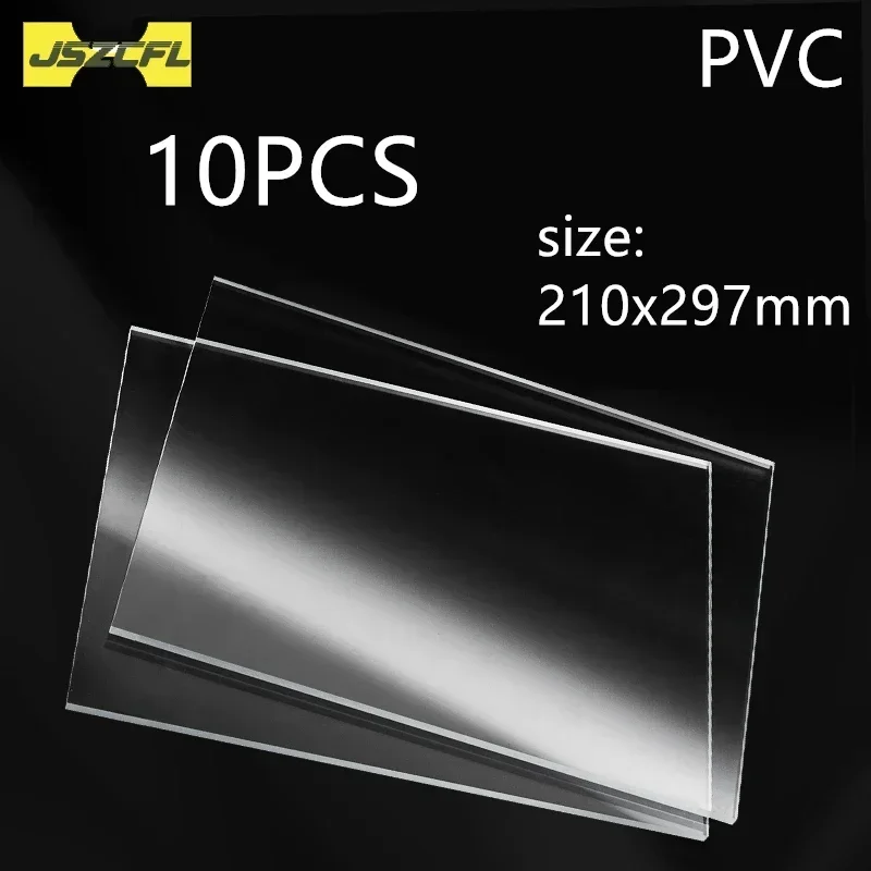 

10PCS A4 210X297mm Transparent PVC Board Thickness 0.2MM-2MM Hard Plastic Sheet Thin Plate for Various DIY Baffle plate