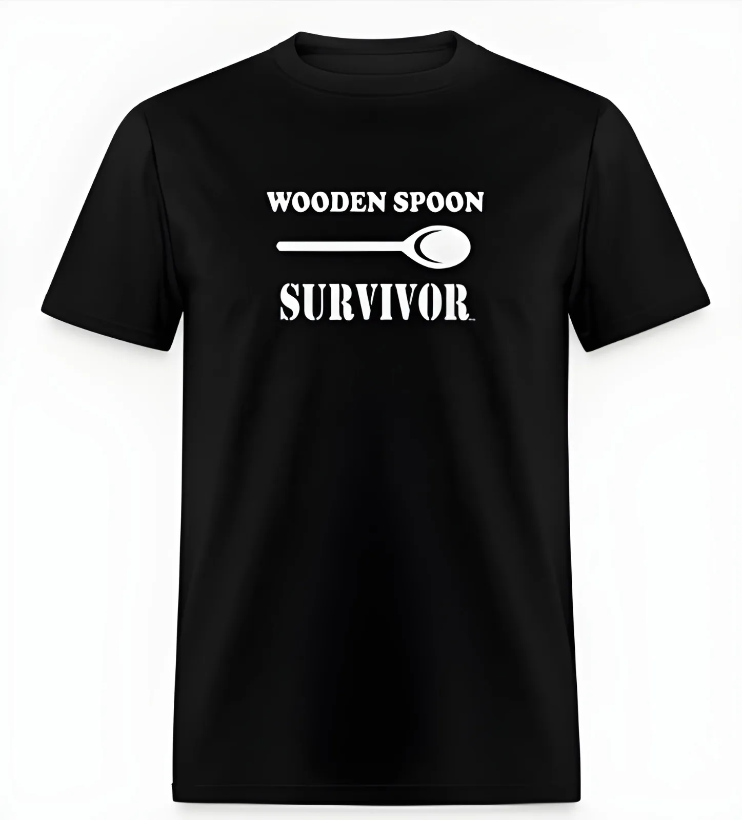 

Черная футболка для взрослых с деревянной ложкой Survivor Funny College, смесь хлопка 50/50