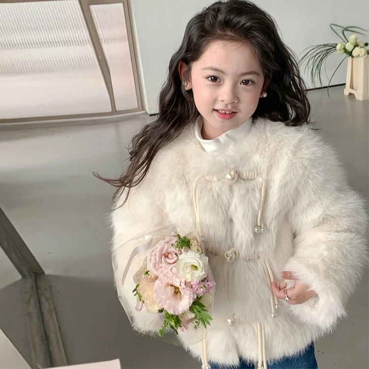 Winter Children Girls Coats Trendy Simple Generous Sweet Lovely Refined and Beautiful Youthful Active