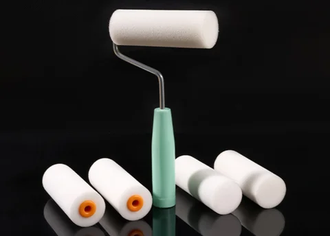 10PCS 100mm Mini White Durable Foam Paint Roller Sleeves for Art Painting Decorating Sponge Rollers Cleaning Brushes DIY Art Set