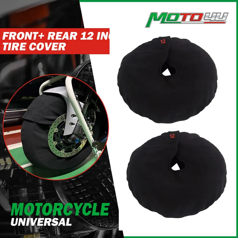 

2PCS Motorcycle 10'/12'/17' Warmers Tire Cover Polar Fleece Windbreak Tire Cover Windbreak Wheel Tire Protective Tyre Accessorie