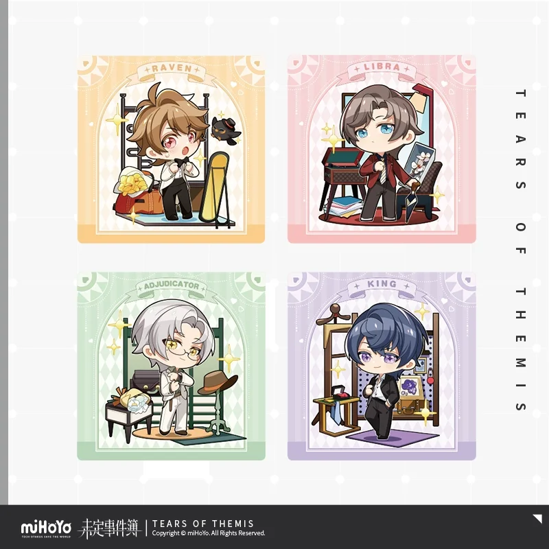 

Sunsyea Tears of Themis Official Merch From miHoYo Paper Coaster Set Adjudicator King Libra Raven