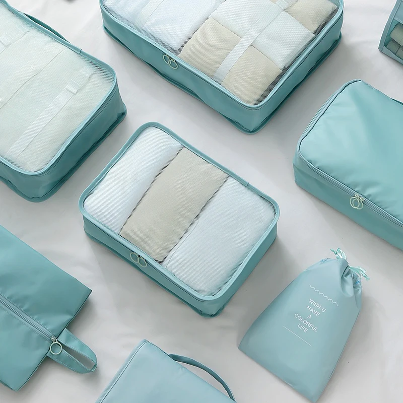 6PCS Travel Clothing Organizer Bag Set Portable Luggage Organizer Pouch Bag Large Capacity Waterproof Suitcase Packing Cubes Set