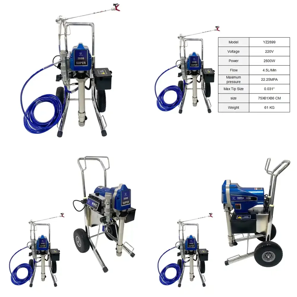 

Безвоздушный распылитель краски 220В 2800Вт с длинным поршневым насосом