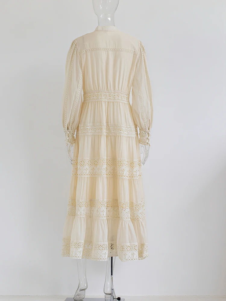 2025 ฤดูร้อนฤดูใบไม้ร่วงลูกไม้เย็บปักถักร้อย Retro Bohemian ชุดราตรีงานแต่งงาน Bridesmaids เสื้อผู้หญิงแขนยาว Maxi Party Vestidos