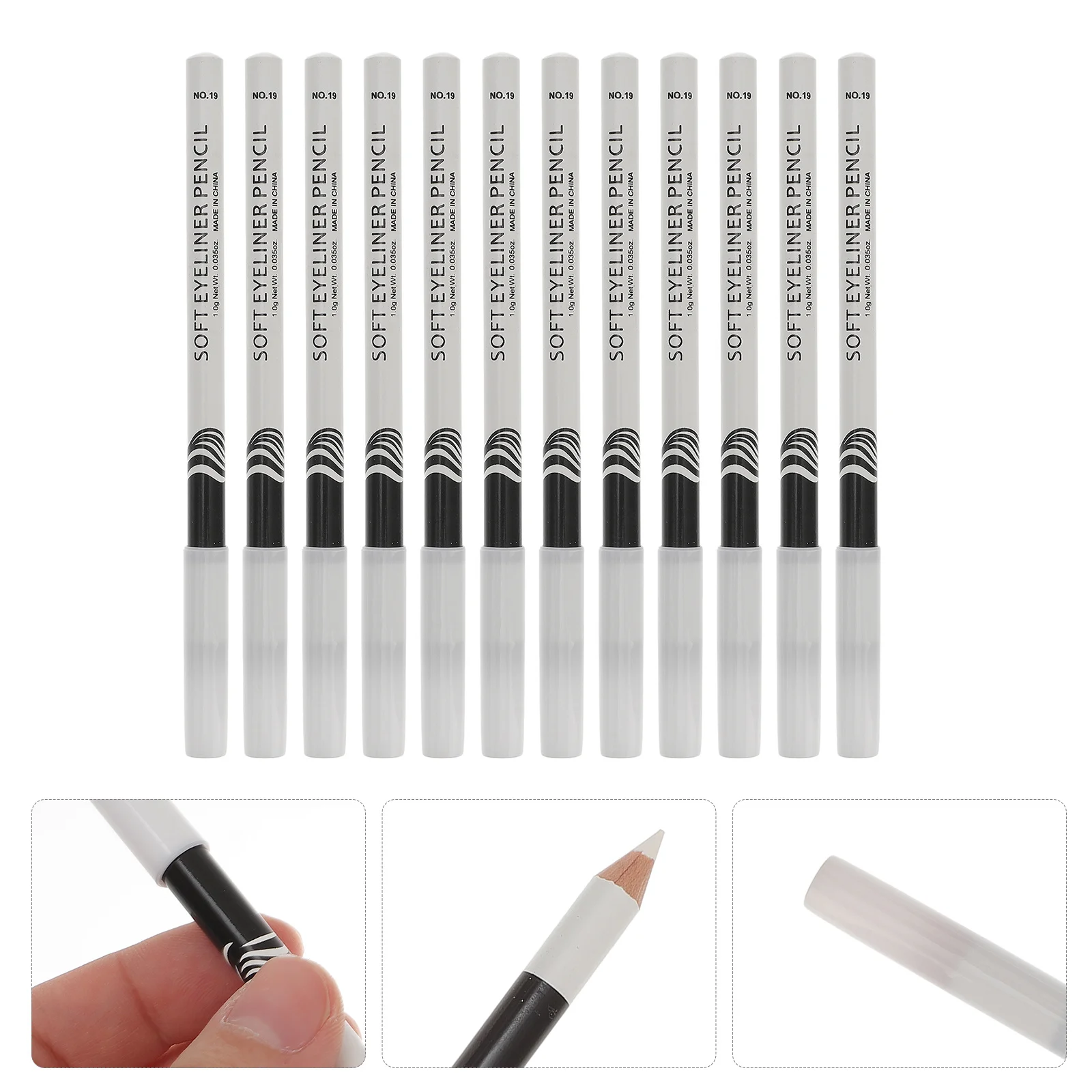 

12Pcs White Eyeliner Pencils Waterproof Multi-Use Makeup Pens Highlighter Eye Shadow Pencil Stylish Eye Liner Tools