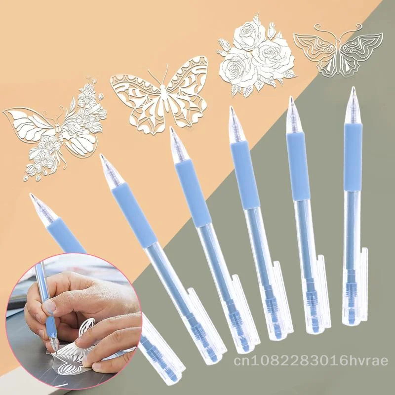 1/2-Pcs Cartoon Push-button Craft Knife Pen Set - Student Scrapbooking Paper Cutter with 4 Replacement Blades〔YY26〕