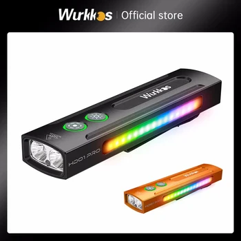 Wurkkos HD01 PRO ชาร์จแบน EDC ไฟฉายสีเขียว Beam UV Light LED สีขาวและด้านข้าง RGB ไฟ 1200 LM สําหรับฉุกเฉิน