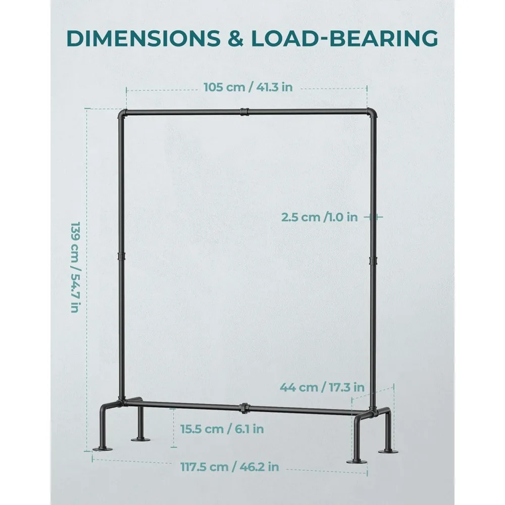 رف ملابس صناعي قوي قائم بذاته مع تصميم قابل للفصل لتخزين الملابس بكفاءة
