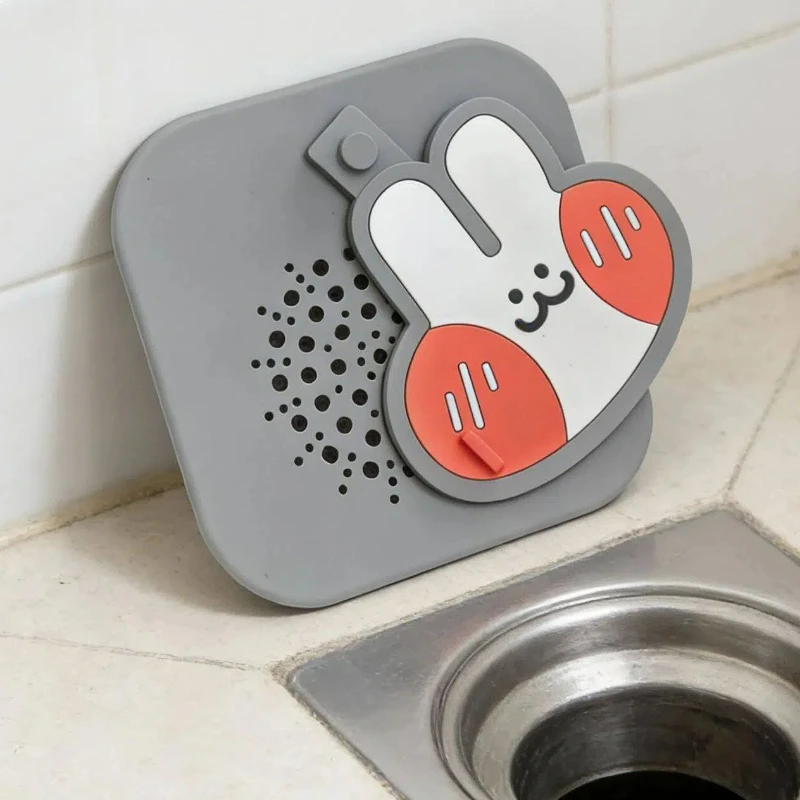 Cute Dual-layer Silicone Floor Drain Cover Anti-blocking Hair Catcher Sink Strainer Bathroom Floor Deodorant Mat Bathtub Stopper