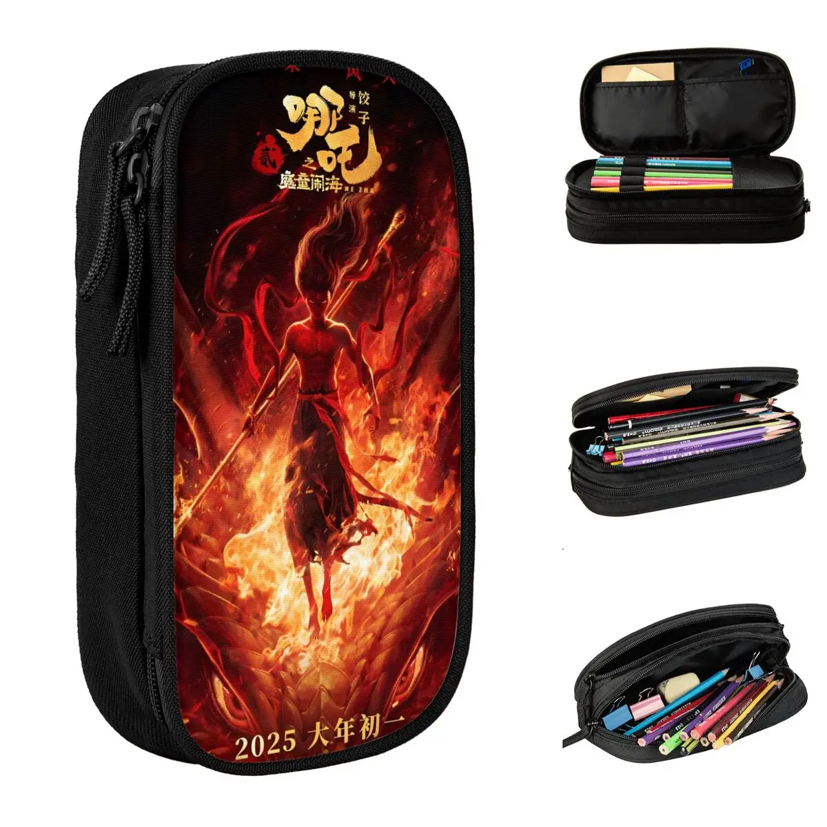 Nezha Nascita Del Demone Astucci per bambini Ne Zha Cartoon Movie Pen Bag Studente Studenti di grande capacità Regali scolastici Astucci