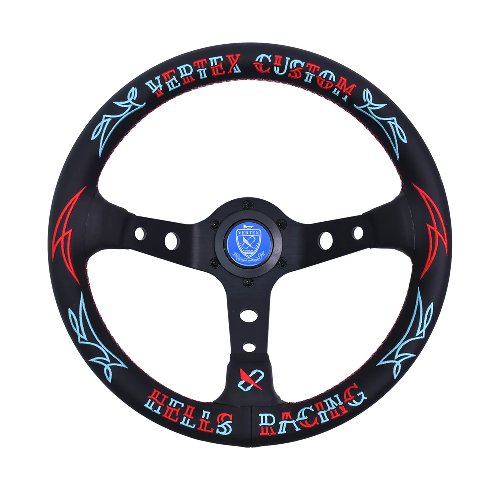 

VERTEX STE-HELLS2 Racing Steering Wheel 330mm Tattoos And Pinstripes Class Drift Steering Wheel with High-level Embroidery