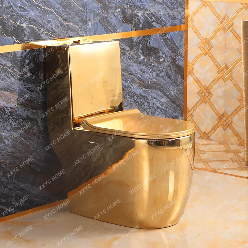 Golden Toilet Household Hotel KTV Club House European-Style Electroplating Color Ceramic Art Creative