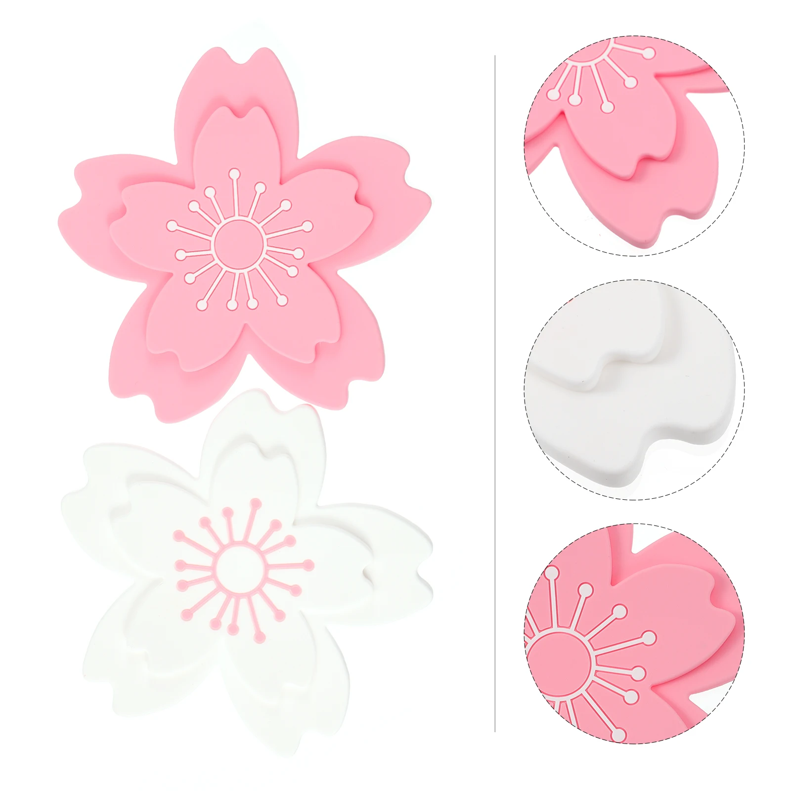 

2Pcs Lotus Flower Shape Silicone Heat Resistant Placemat Creative Pot Cup Mat Tableware Mat Home Dining Decor Flower Placemat