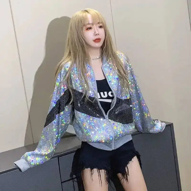 سترات نسائية فضفاضة بسحّاب على الطراز الكوري معاطف طيار البيسبول النسائية ذات جودة عالية لموسم ديمي #1