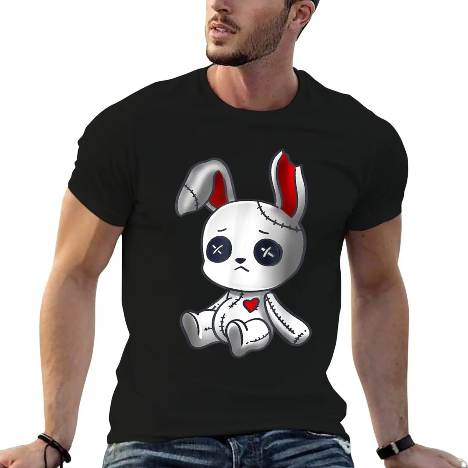 

Clothes graphic T-Shirt shirts Kawaii designer man Bunny Bunny Emo shirts Creepy Goth tees Cute t t for