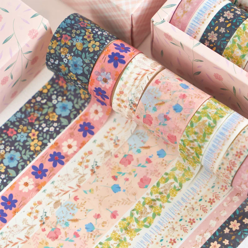 10 لفات لكل مجموعة شريط ألوان مائية عتيق من رقائق الذهب لتزيين المكتب مصنوع يدويًا بطاقات تهنئة سجل القصاصات لتزيين الصور