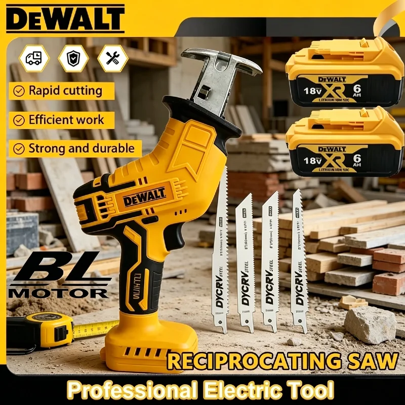 

Dewalt 2800RPMCordless Reciprocating Saw Brushless Electric Saw 20V Multifunctional Metal Wood Pipe Cutting Saw Power Tool