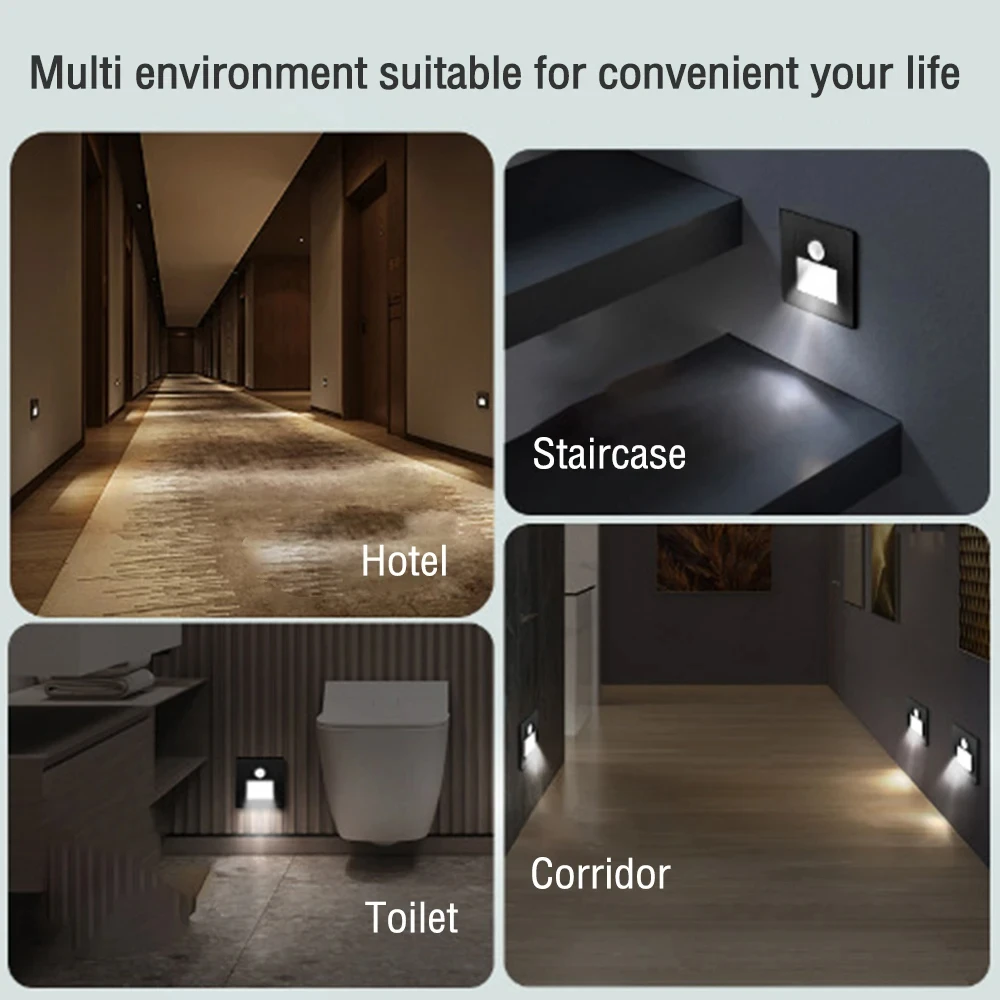 Motion Sensor Light AC110V-240V Infrared Human Body Induction Night Footlight LED PIR Sensor Stairway Corridor Foyer Lighting