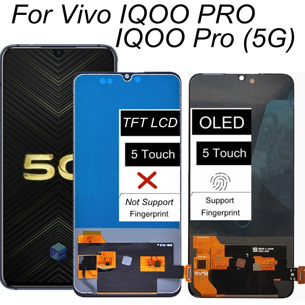 

6.41" For VIVO IQOO Pro LCD Display Touch Screen Assembly Replacement Accessory For IQOO Pro 5G LCD Display