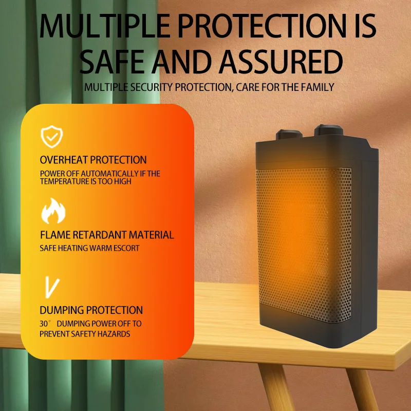 1500W PTC Electric Warm Air Blower Portable Heater Remote Control Electric Heater Low-Power Vertical Warmer Machine For Home