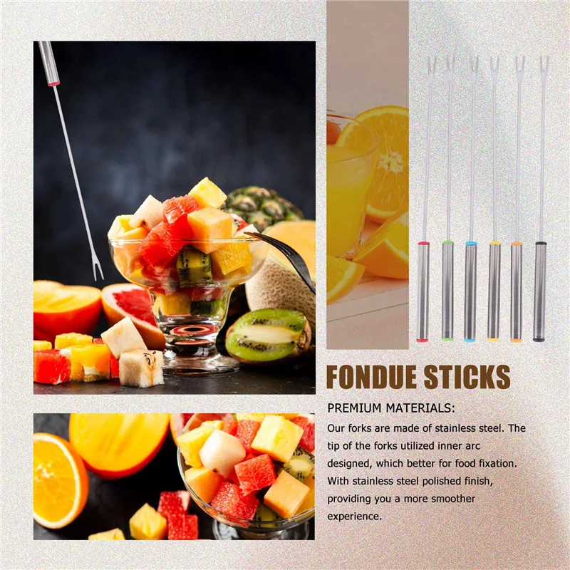 Fondue Cheese Sticks Fondue Set For Maker Swiss Cheese, Stainless Steel Fondue Forks Marshmallow Roasting-Hot