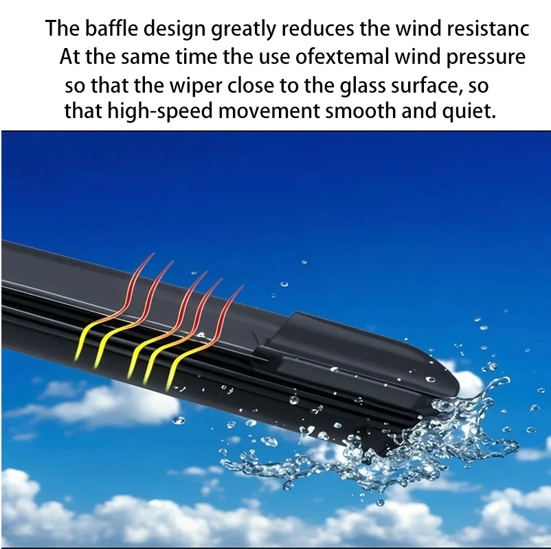 For Nissan Micra K12 2002-2010 2008 2007Car Wiper U-type Soft Rubber Boneless Wiper HD Quiet Durable Automotive Wiper 21"+18"