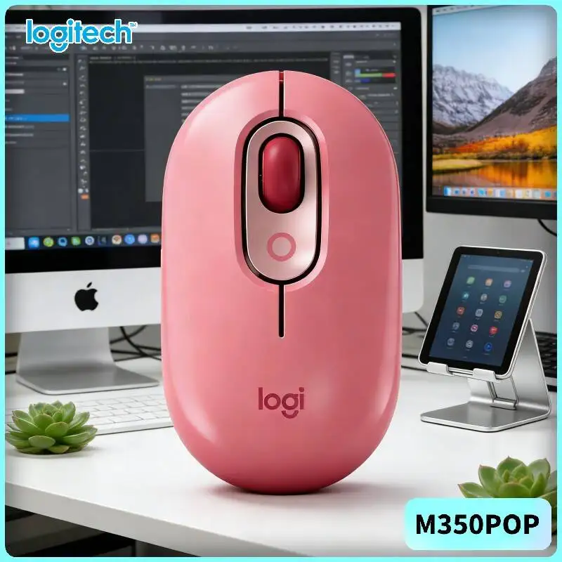 Wireless Logitech   POP Mouse 10m Range Quiet Operation for Home Theater PC and Media Streaming Device Compatibility and Use