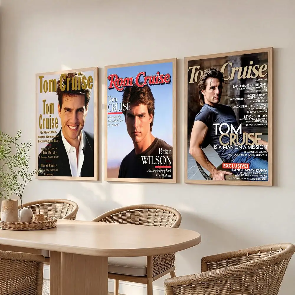 actor Tom Cruise Poster Poster HD Frameless Creamy Style Home Decor Wall Art for Living Room Bedroom Gift