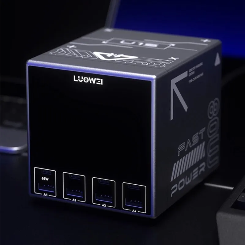 【STABLE QUALITY】LUOWEI Desktop Charging Station U1S 80W USB-A Type-C Support Fast Charging Protocols Current Voltage Power Displ