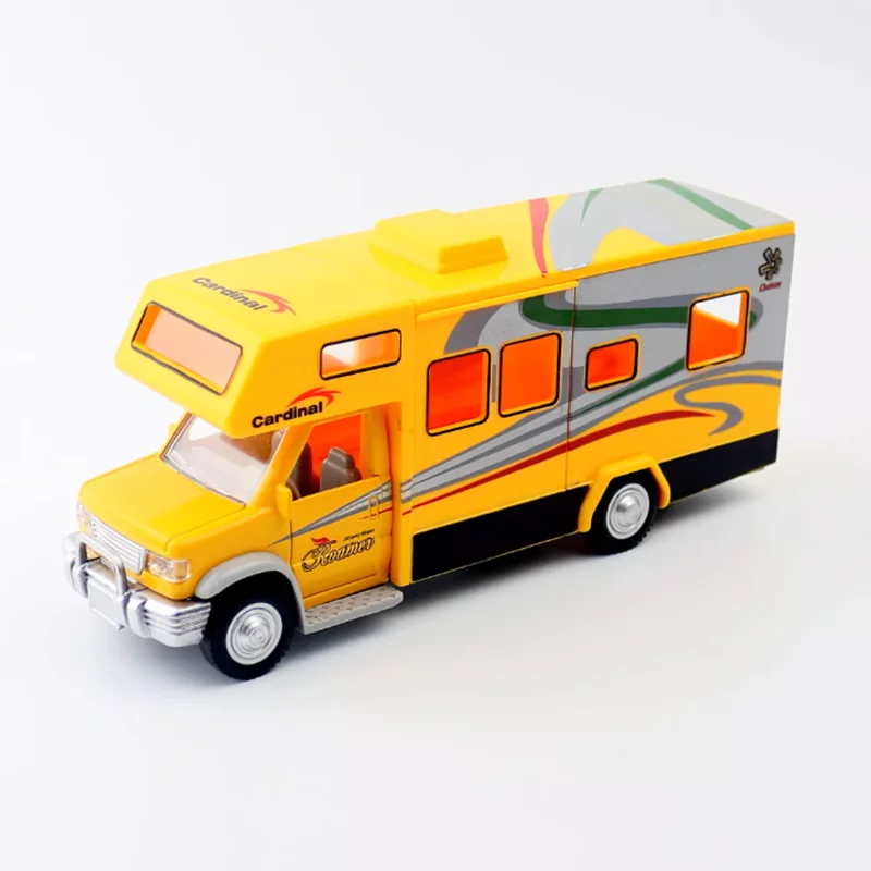 Diecast 1:32 Scale Tourist RV Alloy Car Model Static Collection Decorated Holiday Gifts Toys