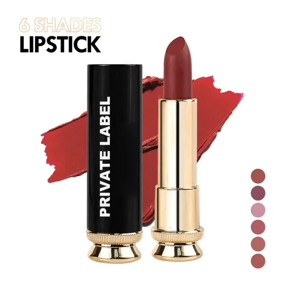 Private Label 12colors Matte Lipstick Waterproof Non Stick Cup Long Lasting Easy To Colored Sexy Red Lipstick Bulk Makeup